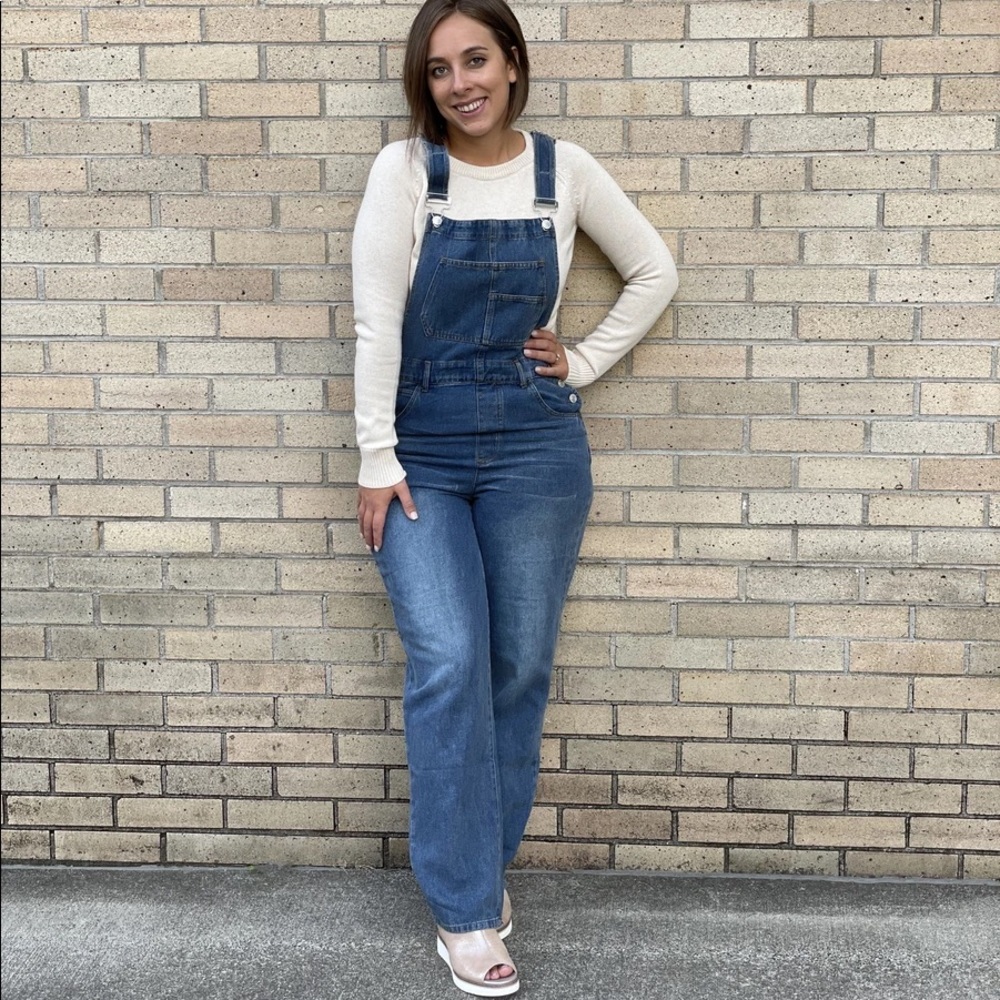 Small denim overalls, very comfortable and soft. Super cute! NWOT